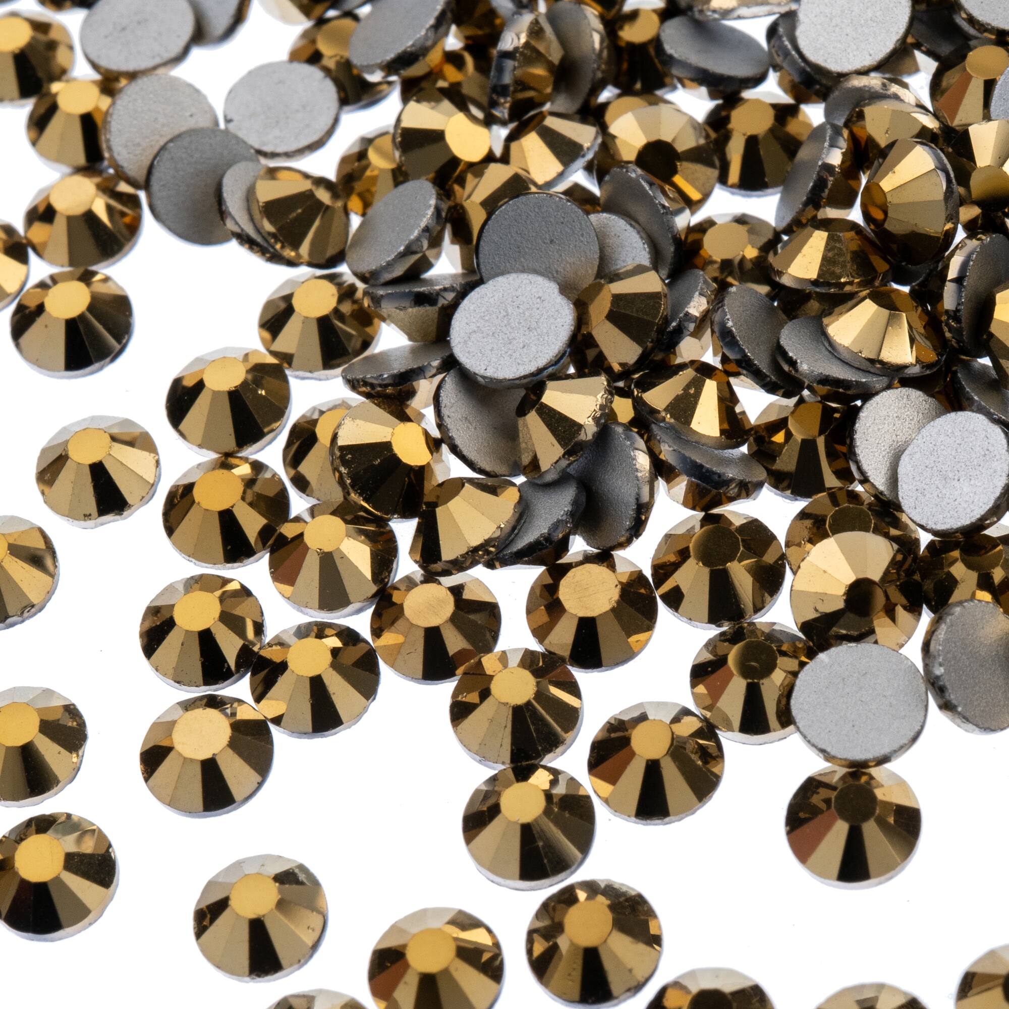 John Bead Crystal Lane SS20 Metallic Glass Round Flatback Rhinestones, 1,440ct